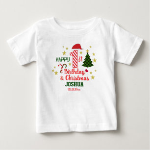 Anpassningsbar White Lycklig 1:a födelsedag och fö T Shirt
