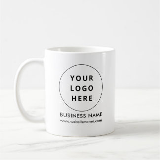 Anpassningsbar White Modern Business Logotyp och Q Kaffemugg