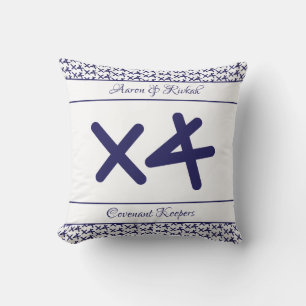 Anpassningsbar White Navy Namn Quote Bröllop Keeps Kudde