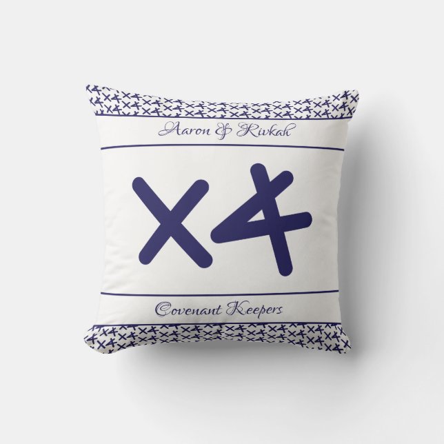 Anpassningsbar White Navy Namn Quote Bröllop Keeps Kudde (Framsida)