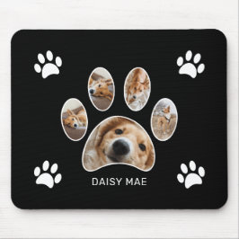Anpassningsbar White Paw Print Namn Photo Collage  Musmatta