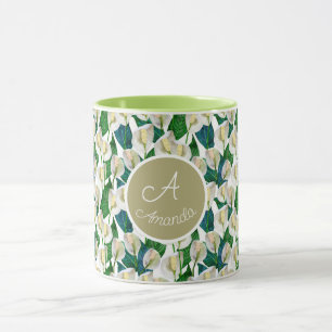 Anpassningsbar White Peace Lily Mugg