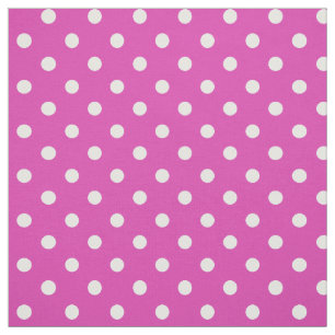 Anpassningsbar White Polka dots på Magenta Mönster Tyg