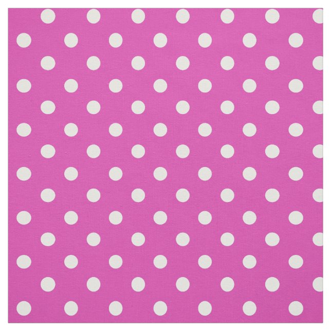 Anpassningsbar White Polka dots på Magenta Mönster Tyg (Provkarta)