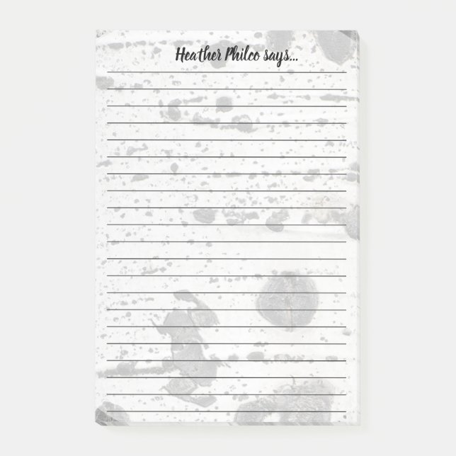 Anpassningsbar White Quaking Aspen Träd Bark Struk Post-it Block (Framsida)