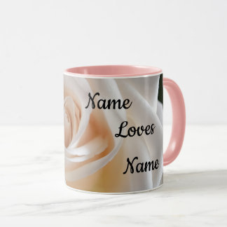 Anpassningsbar White Rose "Love You" mugg
