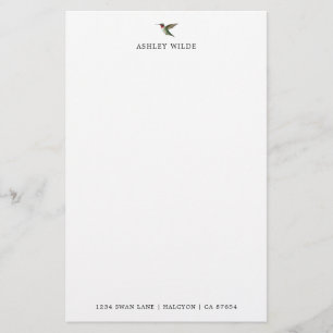 Anpassningsbar White Ruby-throated Hummingbird Brevpapper