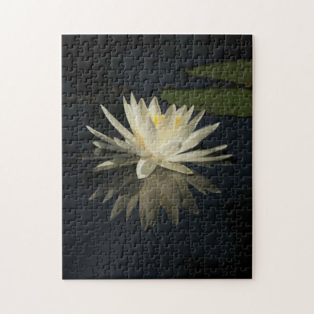 Anpassningsbar White Vatten Lily Puzzle Pussel (Vertikal)