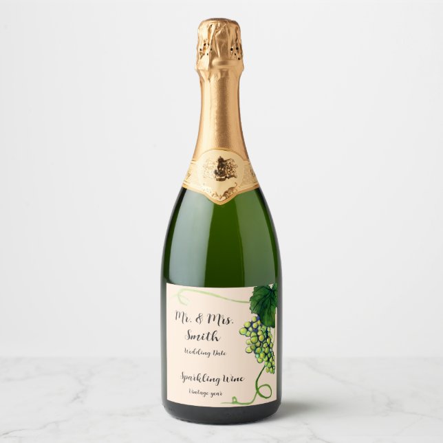 Anpassningsbar White Vin Flaska etikett (Framsida)