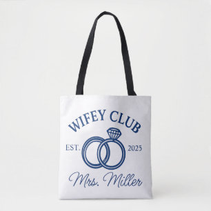 Anpassningsbar Wifey Klubb Tote Bag, Tote Bag, Wif Tygkasse