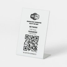 Anpassningsbar WiFi QR-kodsignatur Bord