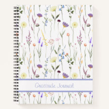 Anpassningsbar Wildblomma Gratitude Journal