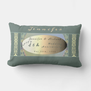 Anpassningsbar Wildbloms Bröllop-årsdag Lumbar Pil Lumbarkudde