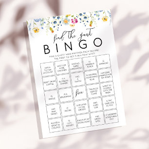 Anpassningsbar Wildflowers Bingo Spelkort Inbjudningar