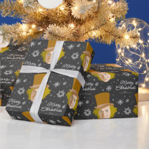 Anpassningsbar Willy Wonka jul Snowflake Graphic Presentpapper