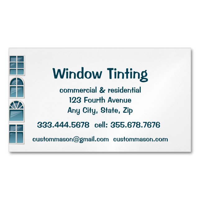 Anpassningsbar Windows Tinting Maintenance Magnetiska Visitkort (Framsida)