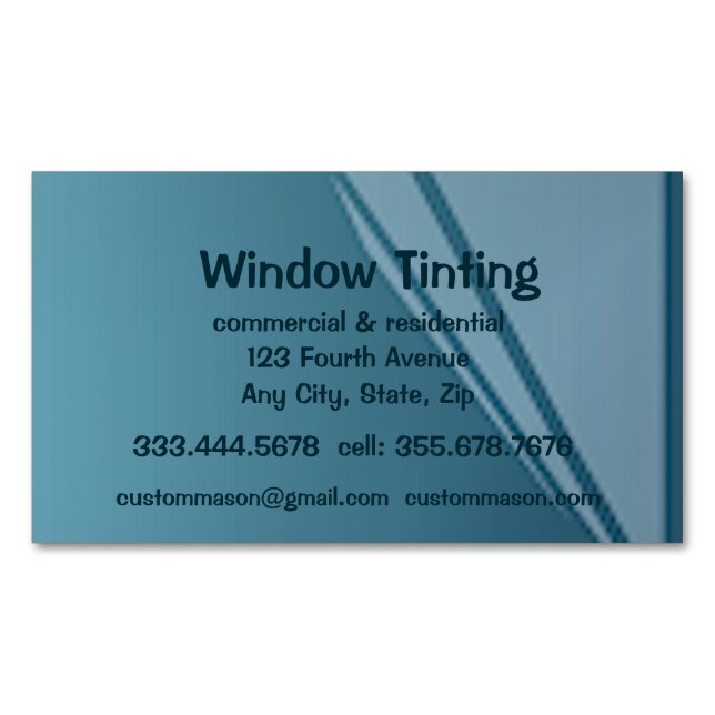 Anpassningsbar Windows Tinting Maintenance Magnetiska Visitkort (Framsida)