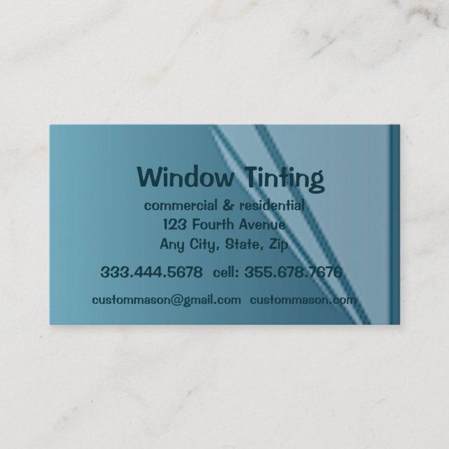 Anpassningsbar Windows Tinting Maintenance Visitkort (Framsida)