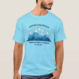 Anpassningsbar Winter Family Reunion Blue Snowy Mo T Shirt