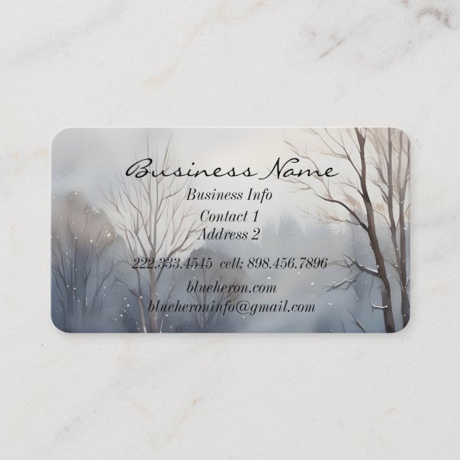 Anpassningsbar Winter Forest Landcape Scenery Art Visitkort (Framsida)