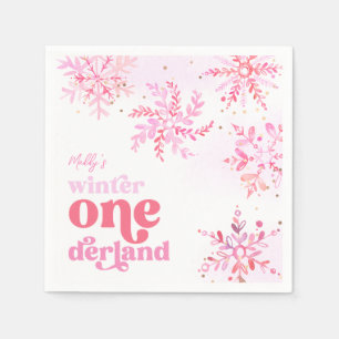Anpassningsbar Winter Onederland Papprare Party Na Pappersservett