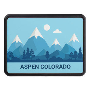 Anpassningsbar Winter Town Blue Snowy Mountain Dragkroksskydd