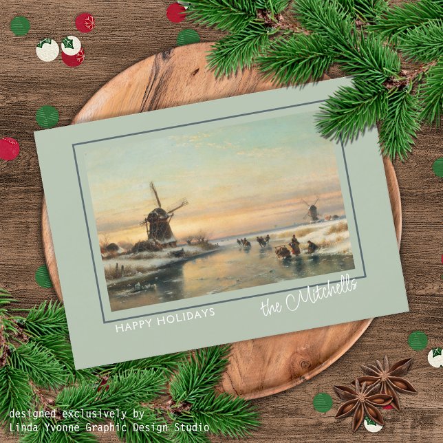 Anpassningsbar Winter Wonderland Ligcape Art Paint Julkort (Skapare uppladdad)