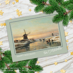 Anpassningsbar Winter Wonderland Ligcape Art Paint Vykort