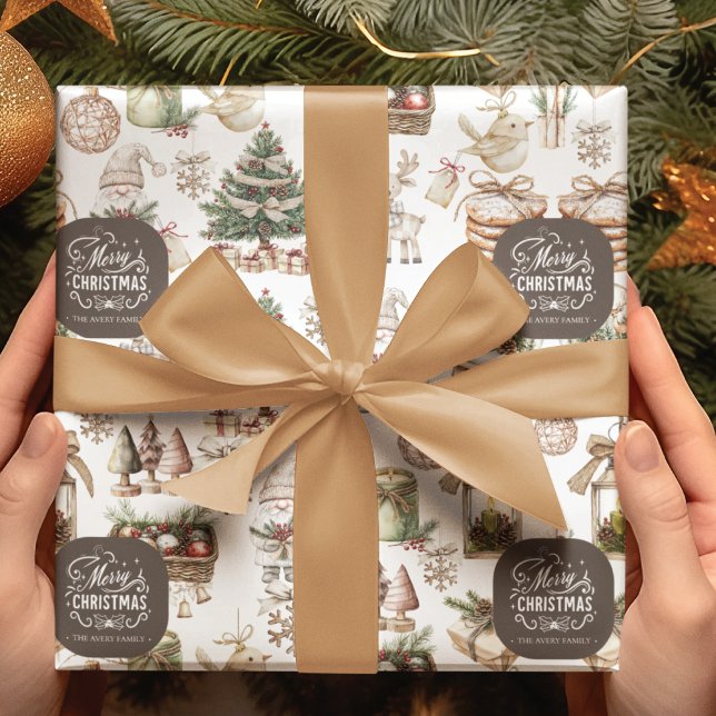 Anpassningsbar Winter Wonderland med fåglar och pr Presentpapper (Skapare uppladdad)