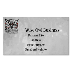 Anpassningsbar Wise Uggla Bird Graphic Art Magnetiska Visitkort
