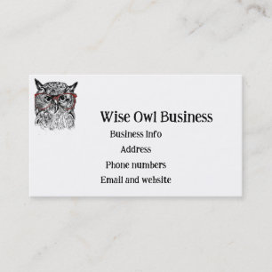 Anpassningsbar Wise Uggla Bird Graphic Art Visitkort