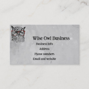 Anpassningsbar Wise Uggla Bird Graphic Art Visitkort