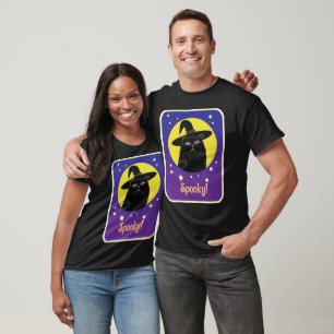 Anpassningsbar Witch Black Cat Halloween Art Desig T Shirt