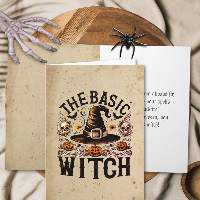 Anpassningsbar Witch Hat Skull Stars Pumpkins Hall Kort (Skapare uppladdad)
