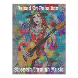 Anpassningsbar Woman Guitarist Abstrakt Art inspir Perfect Poster