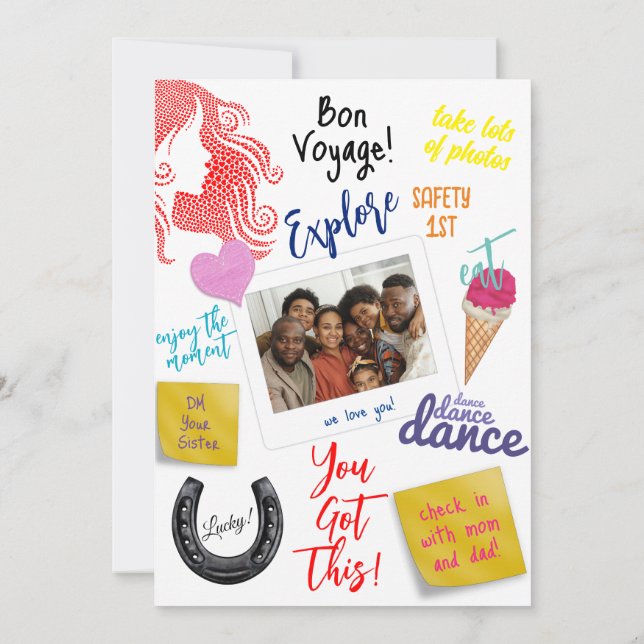 Anpassningsbar Woman Silhouette i Hearts | Bon Voy Kort (Baksida)