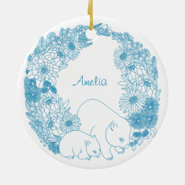 Anpassningsbar Wombat jul Light Blue Julgransprydnad Keramik