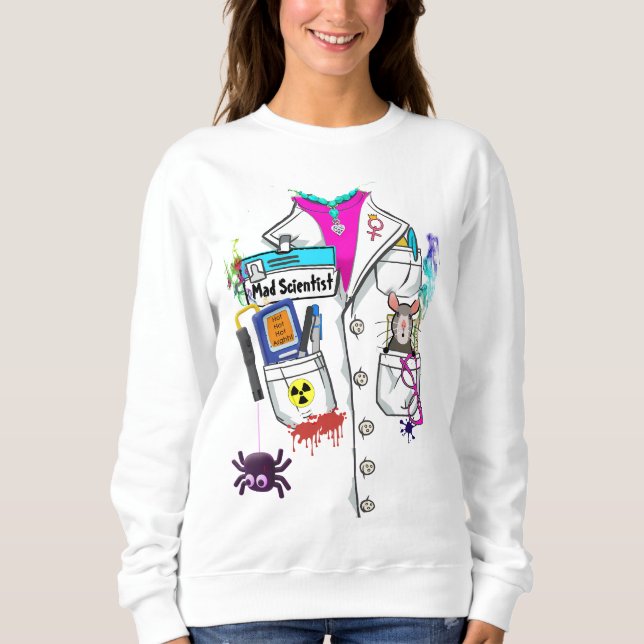 Anpassningsbar Women Mad Scientist Halloween Lab J T Shirt (Framsida)