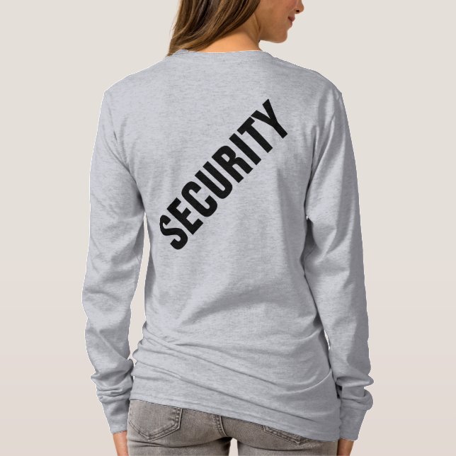 Anpassningsbar Womens Dubbla Side Design Security  T Shirt (Baksida)