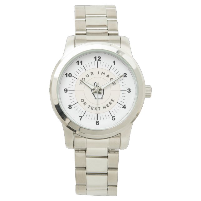 ANPASSNINGSBAR Women's Oversized Silver Bracelet W Armbandsur (Framsida)