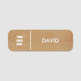 Anpassningsbar Wood Business Logotyp Basic Employe Namnbricka