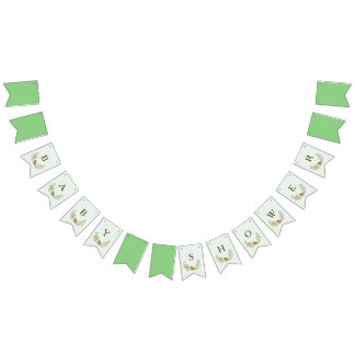 Anpassningsbar Woodland Baby Shower Banner Vimplar