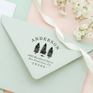 Anpassningsbar Woodland Gräs Family Namn Returadre Stämpel