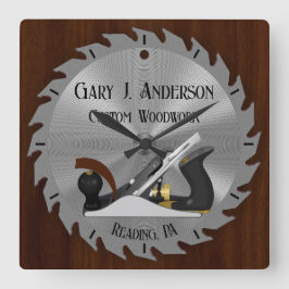 Anpassningsbar Woodwork Saw Blade Planer Clock Fyrkantig Klocka