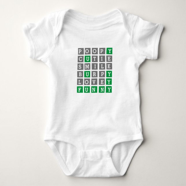 Anpassningsbar Wordle Baby Bodykostym T Shirt (Framsida)