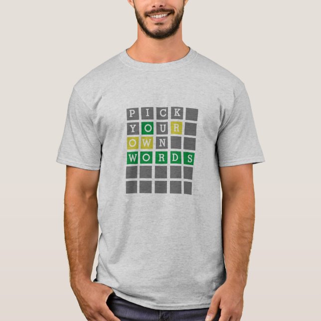Anpassningsbar Wordle T-Shirt (Framsida)