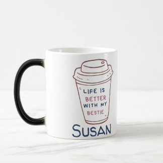 Anpassningsbar Work Bestie Coffee Älskare Gift Magisk Mugg