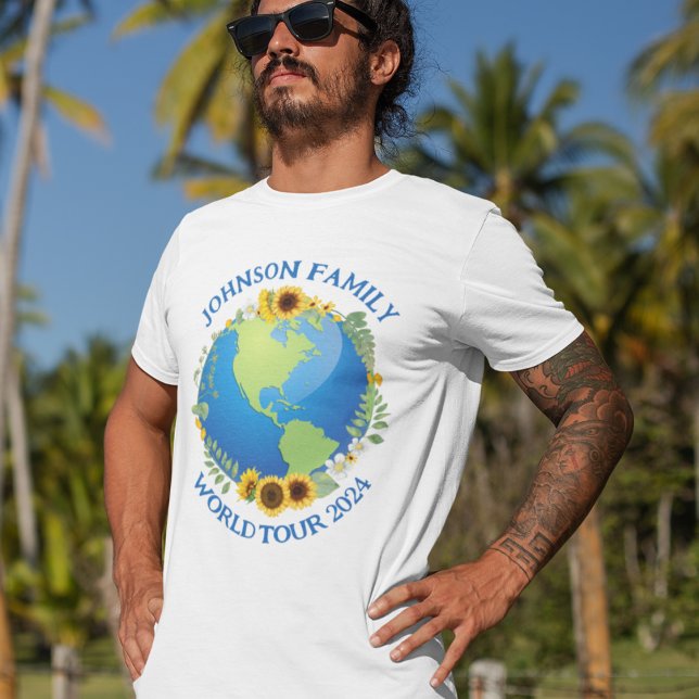 Anpassningsbar World Tour Earth i Sunblommor Coola T Shirt (Skapare uppladdad)