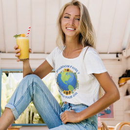 Anpassningsbar World Tour Earth i Sunblommor Cute  T Shirt
