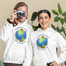 Anpassningsbar World Tour Earth i Sunblommors Cool Hoodie